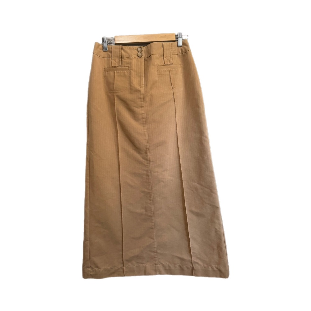 Cato Maxi Skirt Womens 6 Tan Khaki Excellent Herringbone Utility Pockets Long
